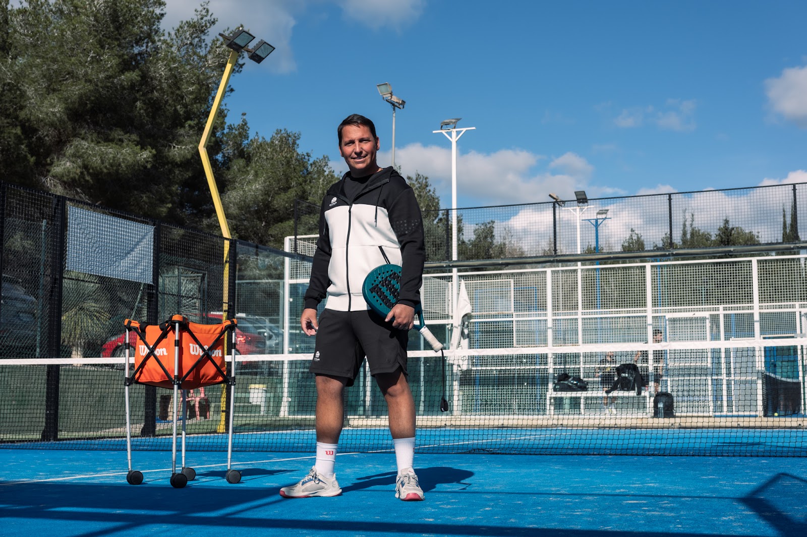 Coach and players during a session on Ibiza